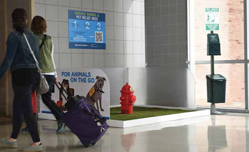 Airports Find Various Ways to Provide Relief Areas for Service Animals, Pets