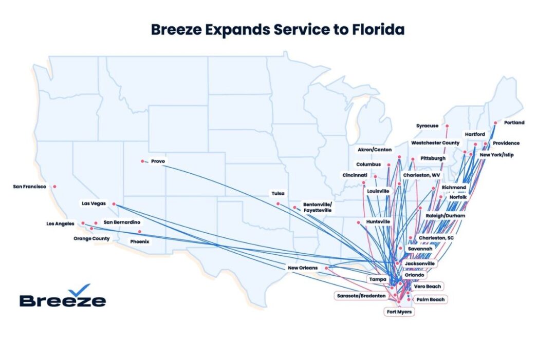 Breeze Adding New Nonstop Route from New Orleans