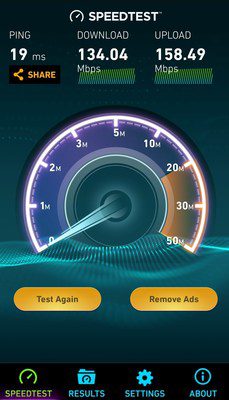 Recently performed tests of free Wi-Fi at Clinton National Airport in Little Rock, Arkansas show download and upload speeds exceeding 130 megabits per second (Mbps).