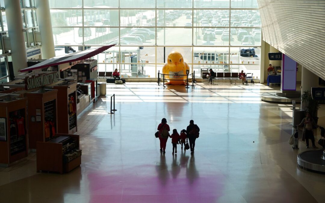 Giant Baby Chicken Lands at San José Mineta International Airport