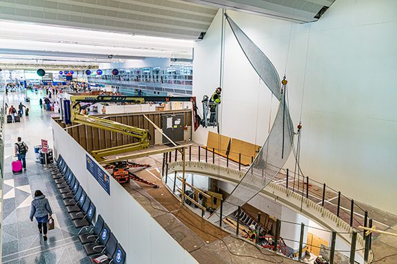 29-foot-high Tech-driven Interactive Sculpture Hoisted at MSP