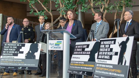 Commissioner Gregoire Human Trafficking Prevention Media Event