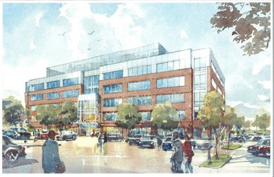 A rendering of the new JMT headquarters building by Design Collective.