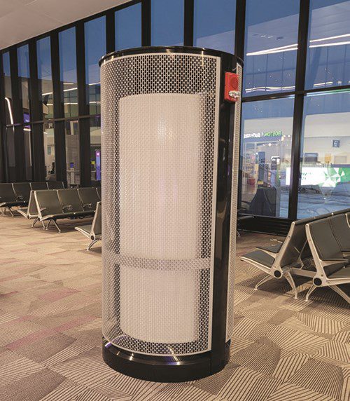 A custom displacement ventilation system helps control temperatures in passenger areas while reducing energy consumption.