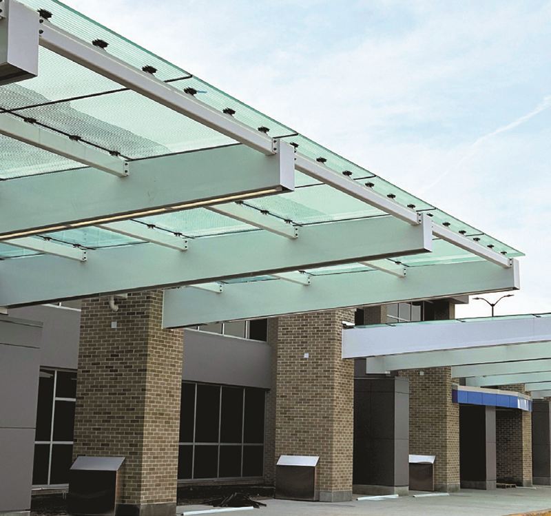The airport replaced two exterior canopies to prepare for NFL Draft week.