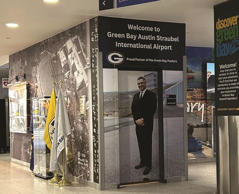 The airport has historically strong ties to the Green Bay Packers.