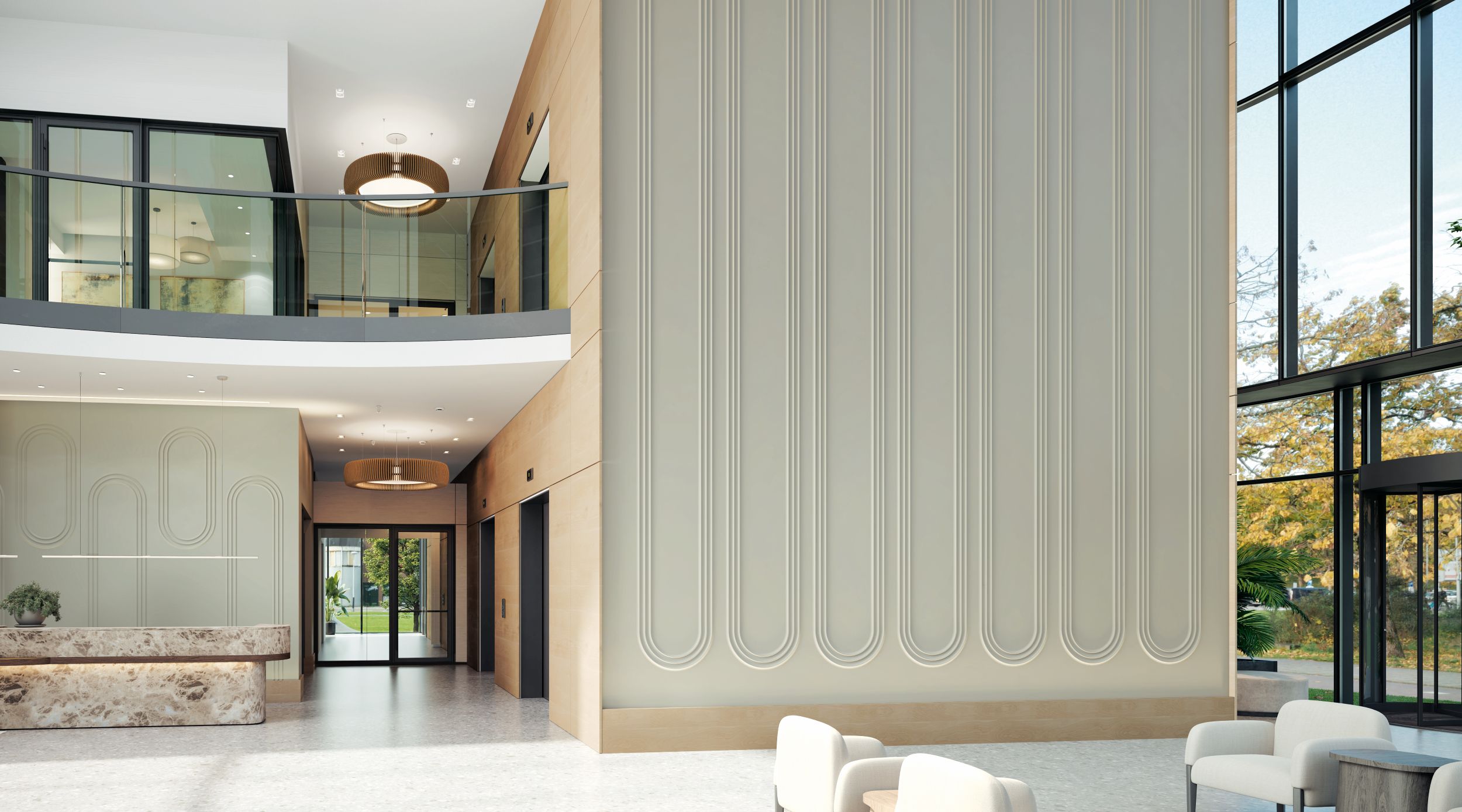 Lobby with CastWorks wall designer panels