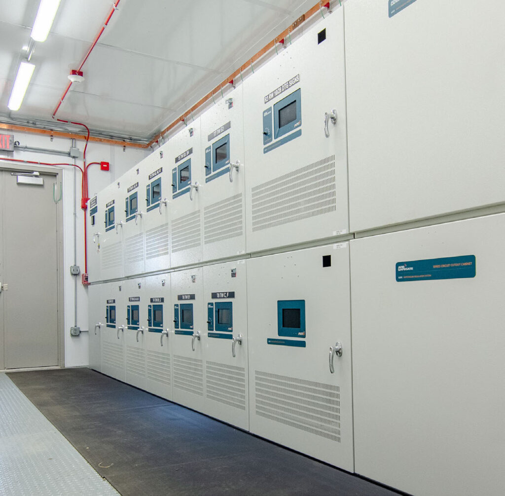 The new vault contains constant current regulators, emergency power connections and other key components for airfield lighting.