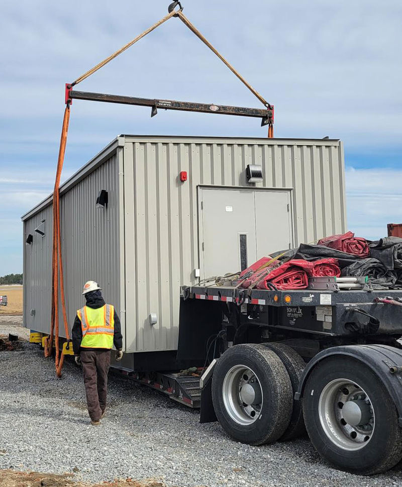 The vault arrived in two separate sections that were joined onsite.
