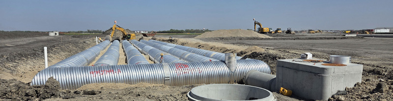 During the first two phases, crews installed more than 2,000 linear feet of Contech aluminized corrugated metal pipe.